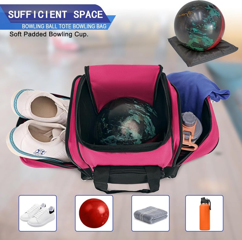 LARIPOP Bowling Ball Bag for Single Ball, 2022 Bowling Ball Tote Bowling bag with Padded Holder - Fits Shoes up to Mens Size 14 and Bowling Accessories - Image 3